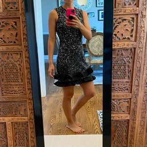 Maia Sequin Ruffle Dress
